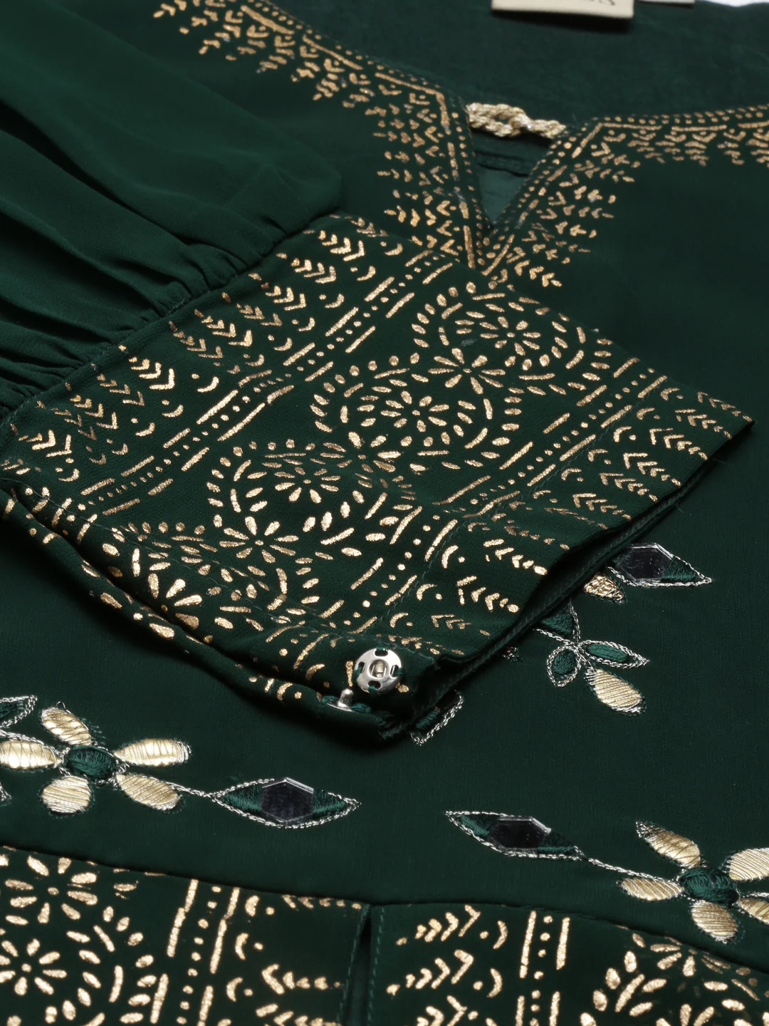 Neerus Green Color Georgette Fabric Kurta - Image 7