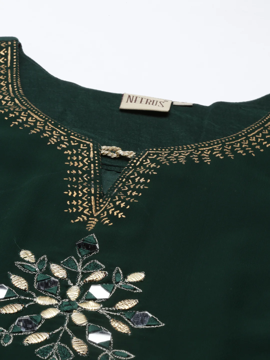 Neerus Green Color Georgette Fabric Kurta - Image 8