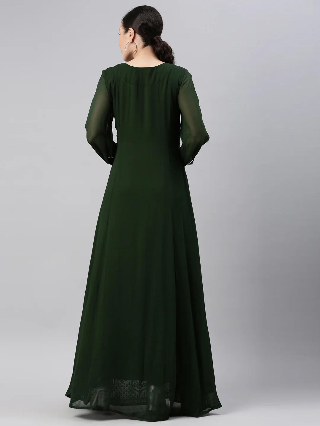 Neerus Green Color Georgette Fabric Kurta - Image 14