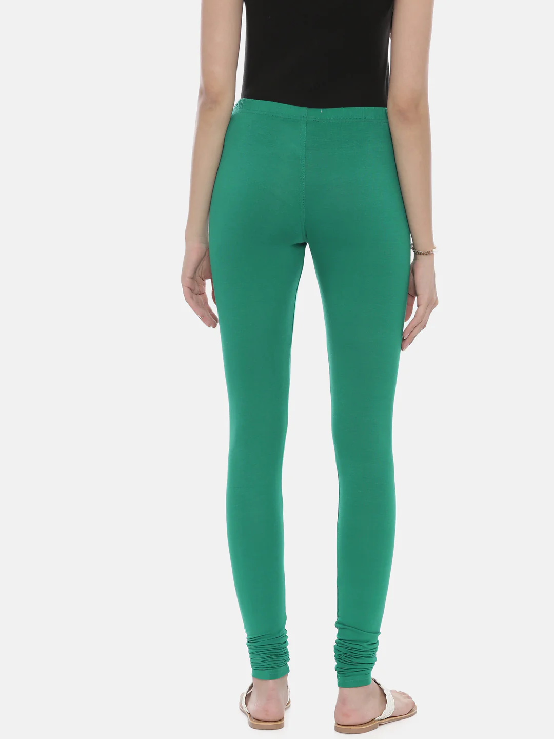 Neerus Green Color Lycra Fabric Leggings - Image 22