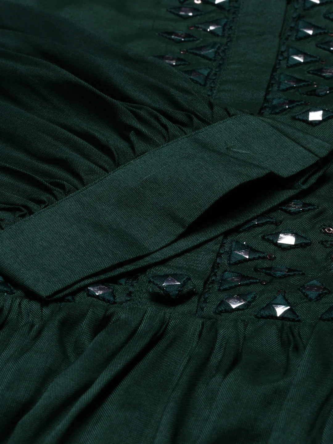 Neerus Green Color Santoon Fabric Tunic - Image 3