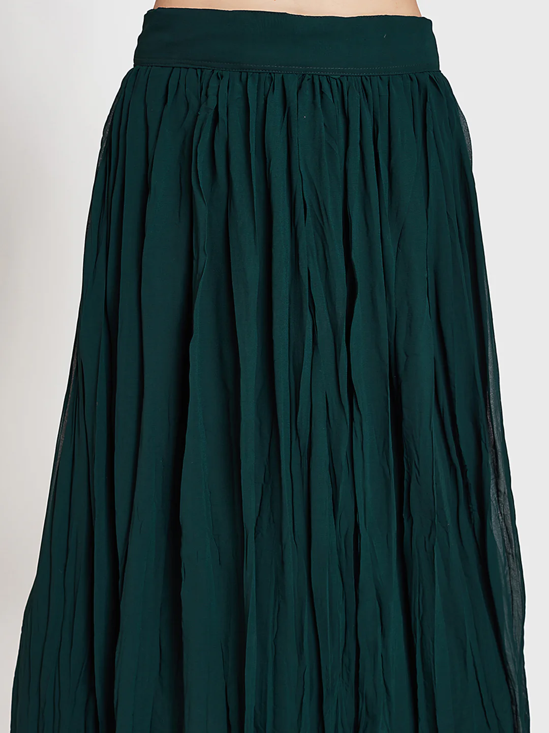 Neerus Green Embroidered Kurta With Skirt & Dupatta - Image 4