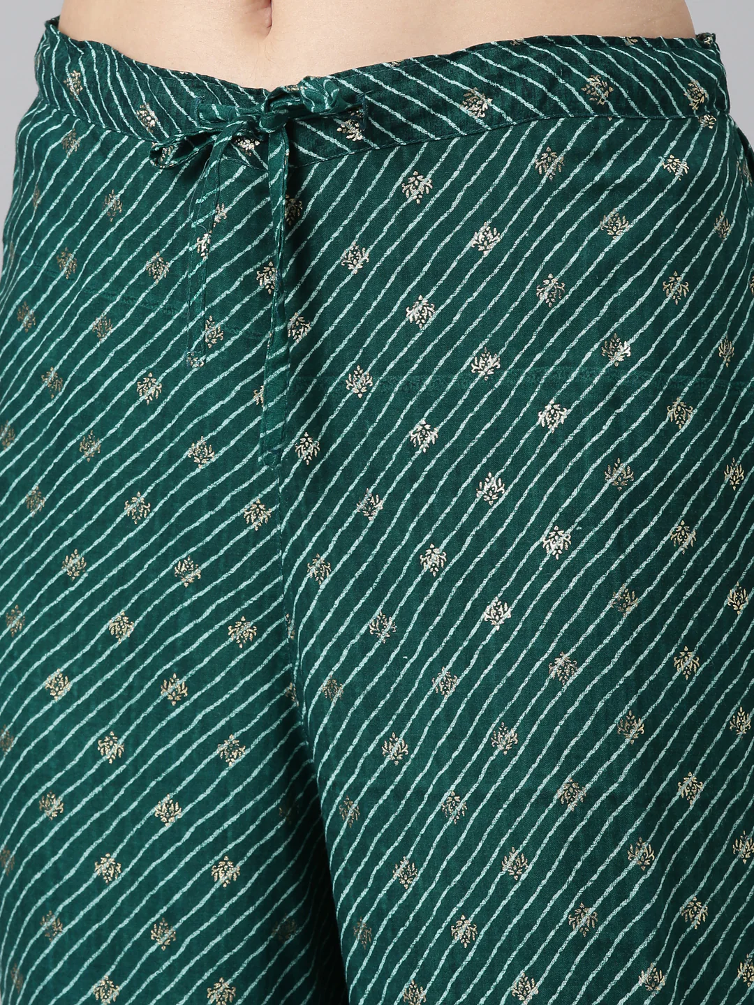 Neerus Green Pleated Straight Embroidered Readymade suits - Image 6