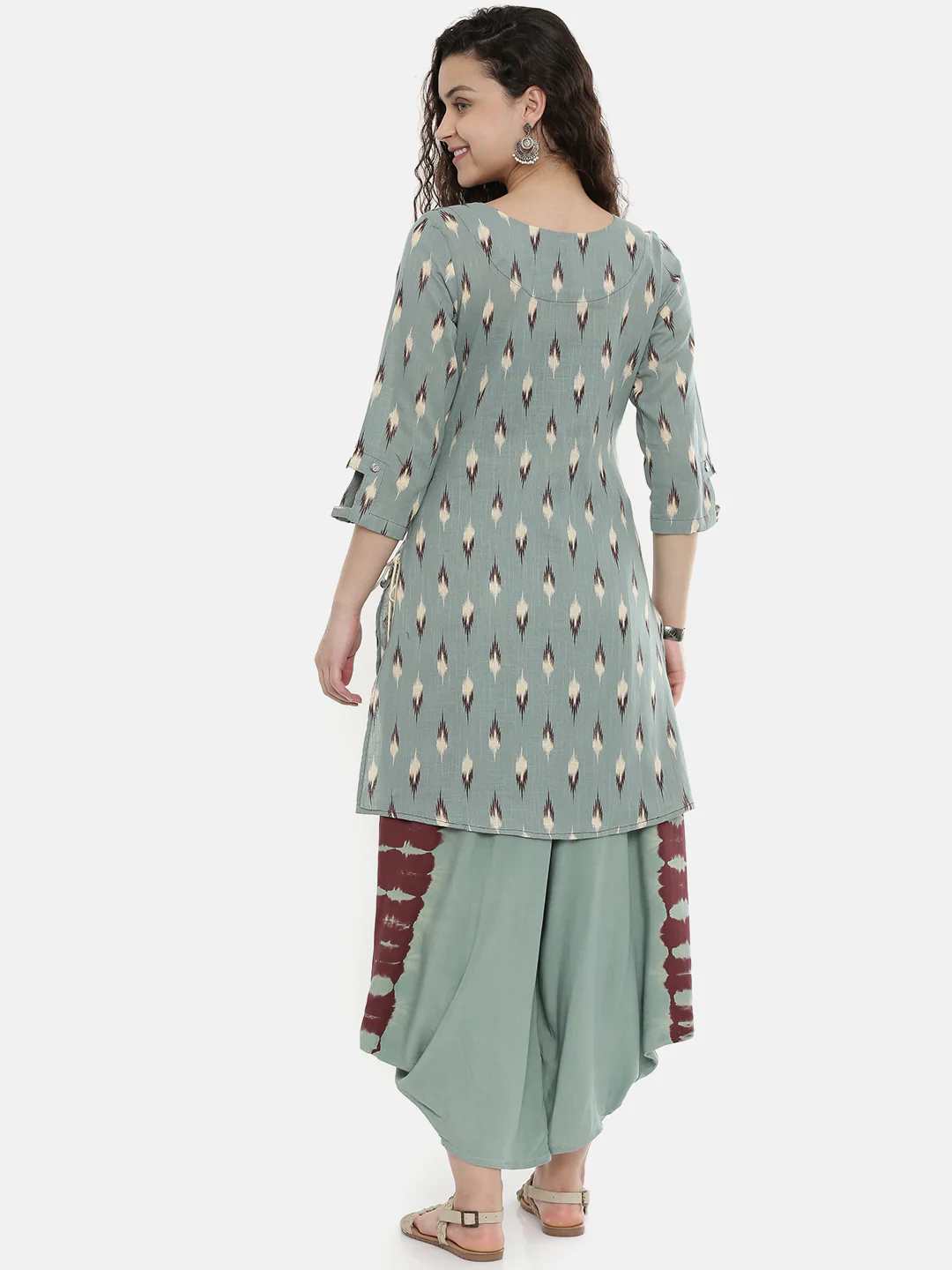 Neerus Green Printed A Line Kurta - Image 5