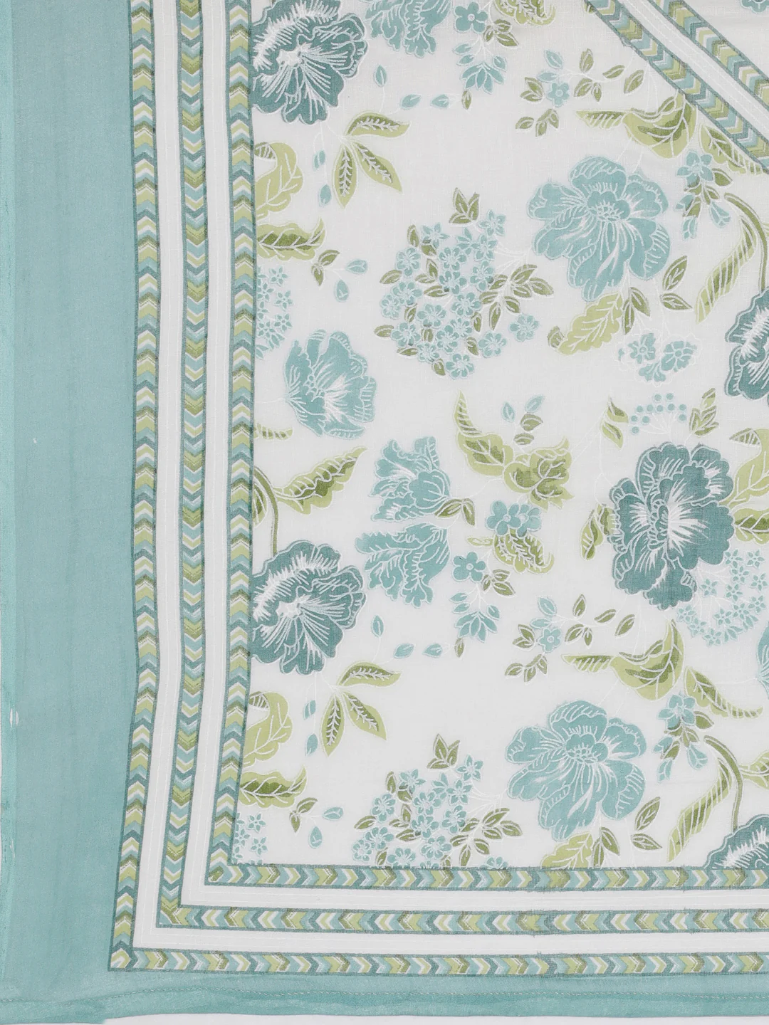 Neerus Green Printed Anarkali Kurta and Trousers With Dupatta - Image 7