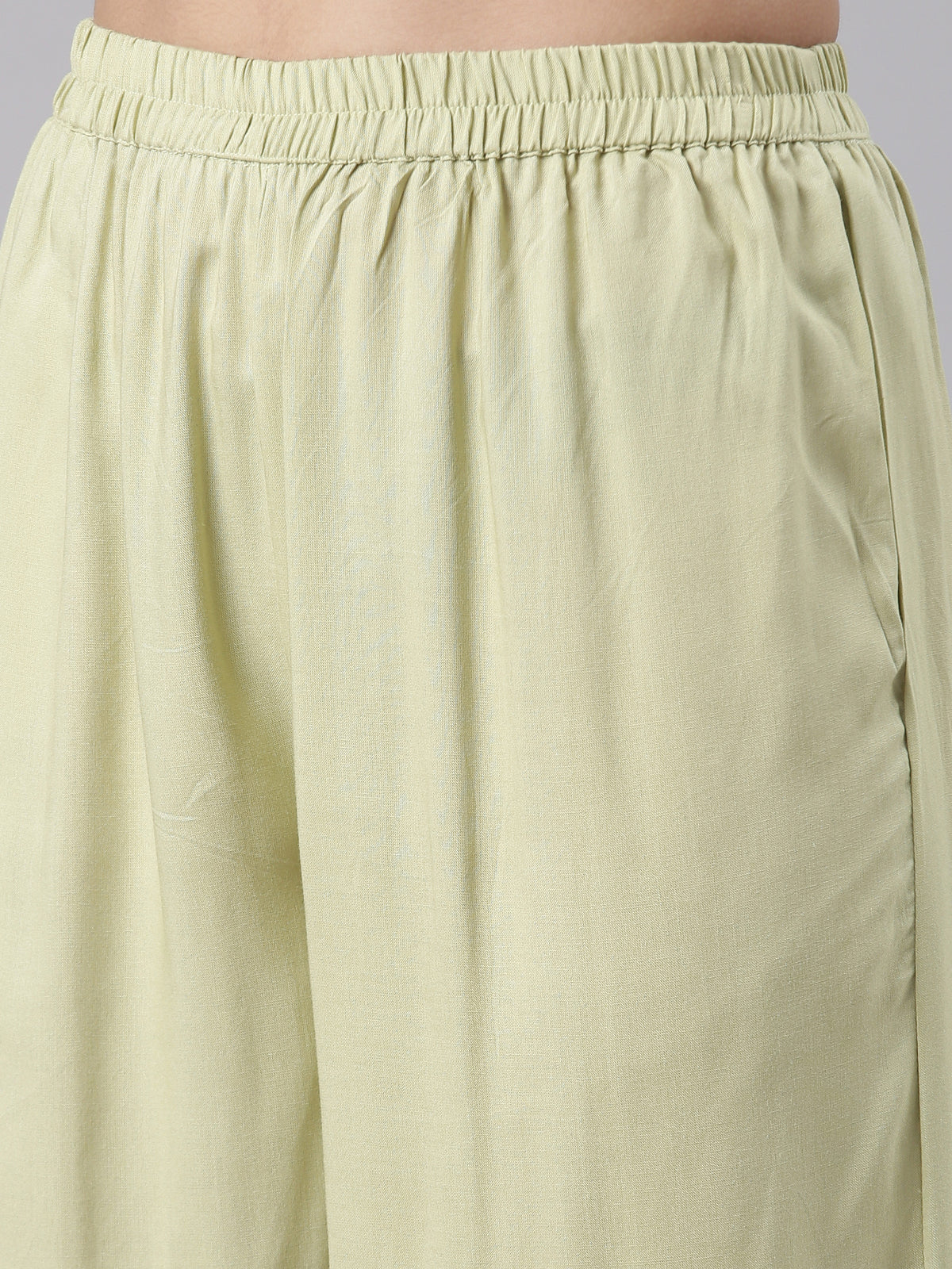 Neerus Green Regular Calf Length Printed Kurta Printed Trousers With Dupatta - Image 5