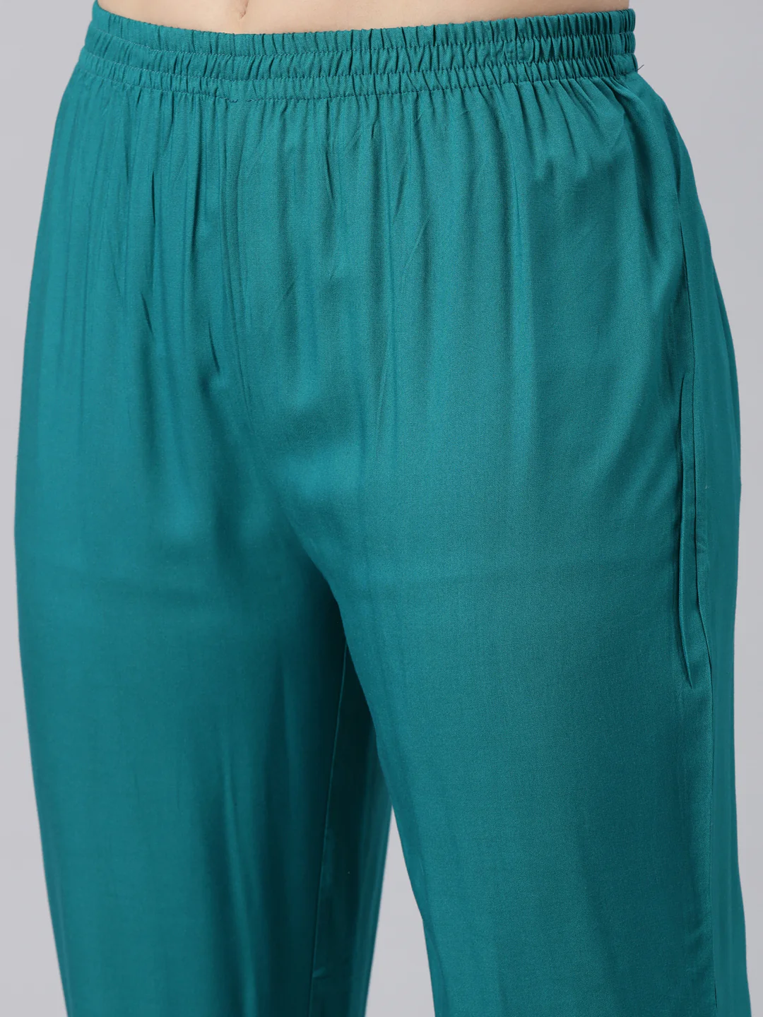 Neerus Green Regular Flared Ethnic Motifs Kurta And Trousers With Dupatta - Image 6