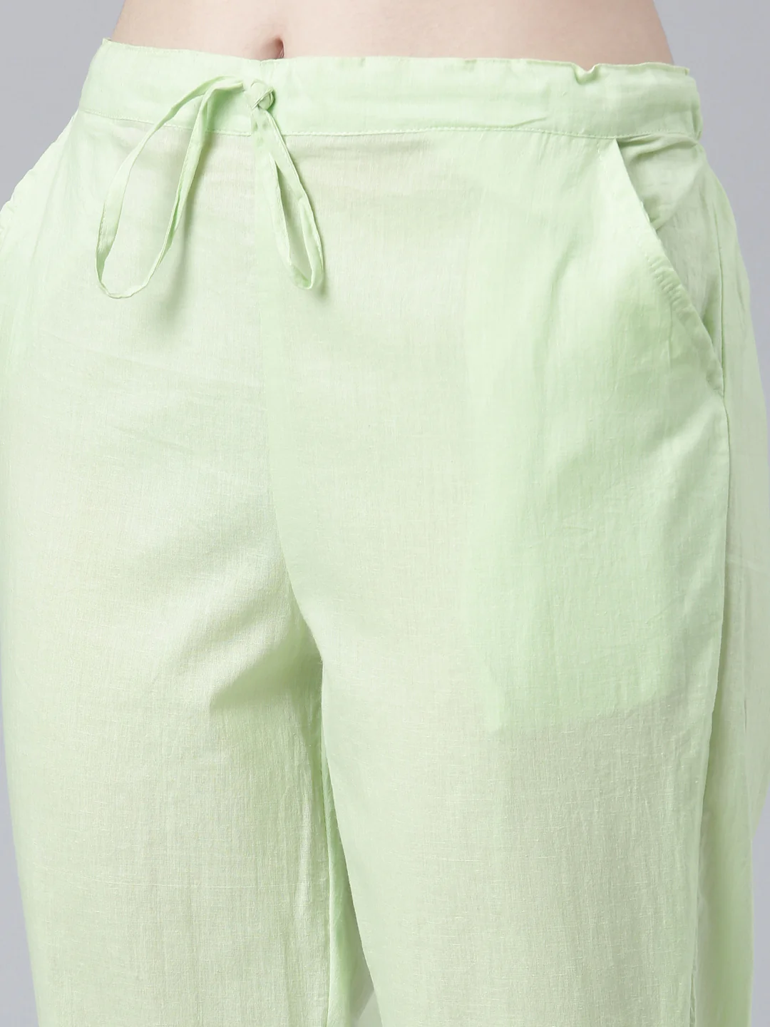 Neerus Green Regular Straight Embroidered Kurta And Trousers With Dupatta - Image 6