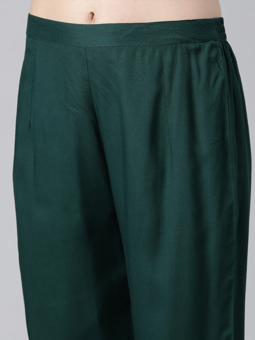 Neerus Green Regular Straight Floral Kurta And  Trousers With Dupatta - Image 6