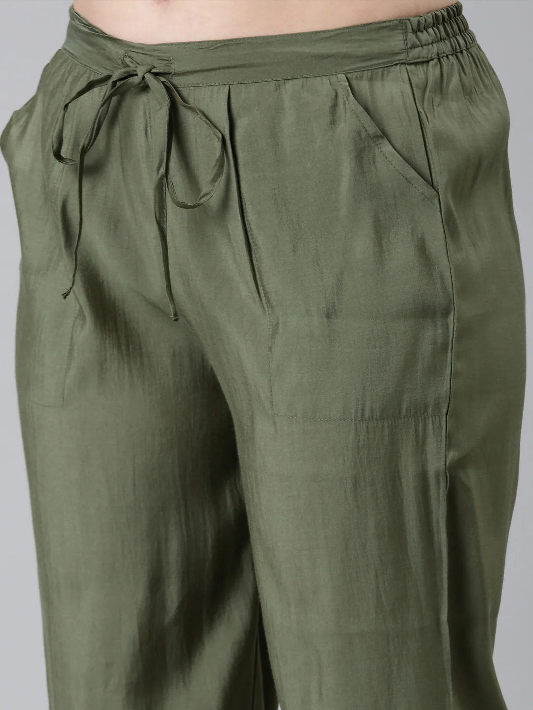 Neerus Green Regular Straight Floral Kurta And  Trousers With Dupatta - Image 6