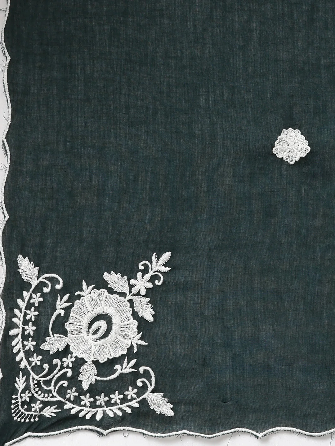 Neerus Green Regular Straight Floral Kurta And  Trousers With Dupatta - Image 6