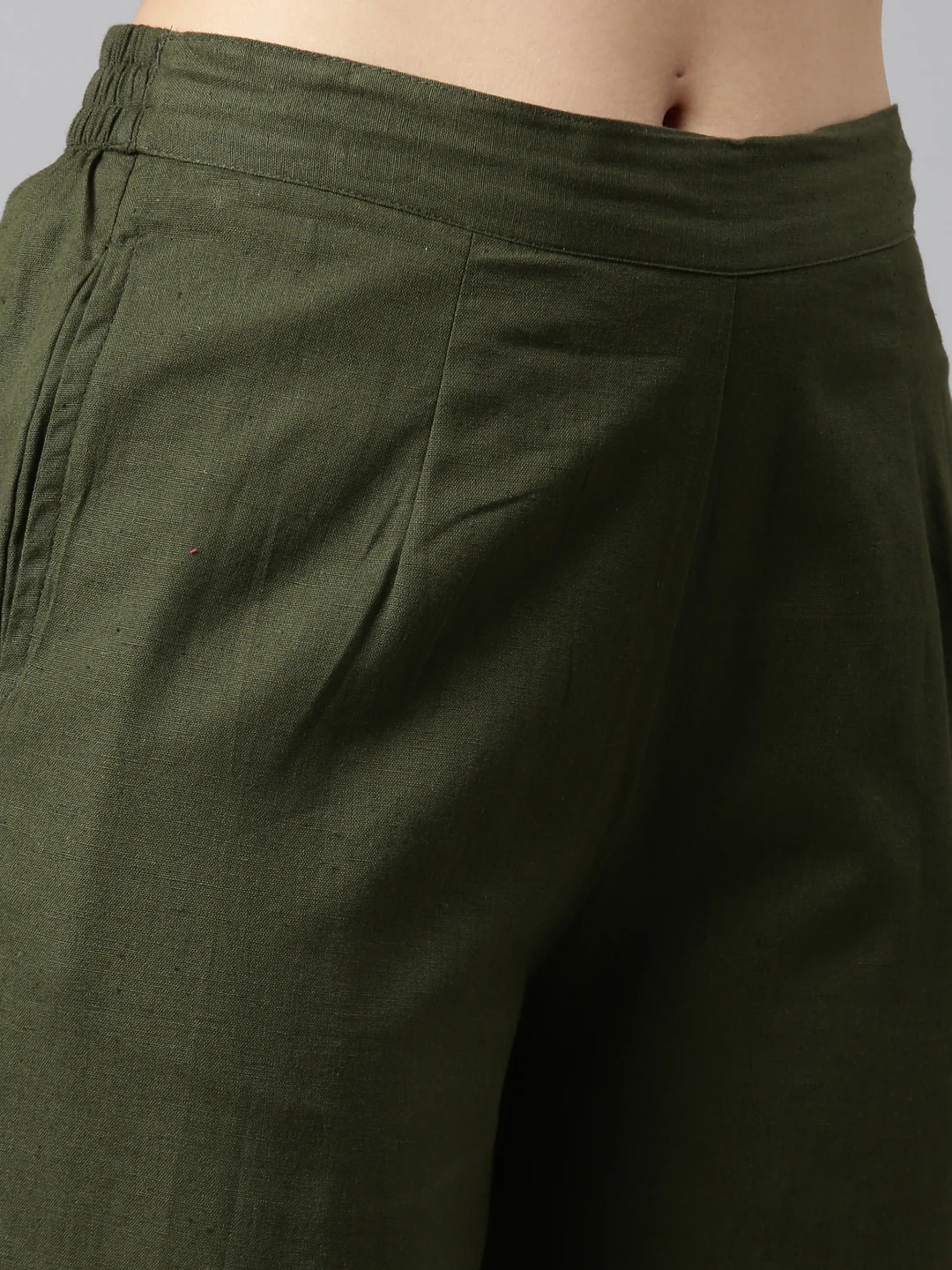 Neerus Green Regular Straight Printed Kurta And Trousers - Image 6