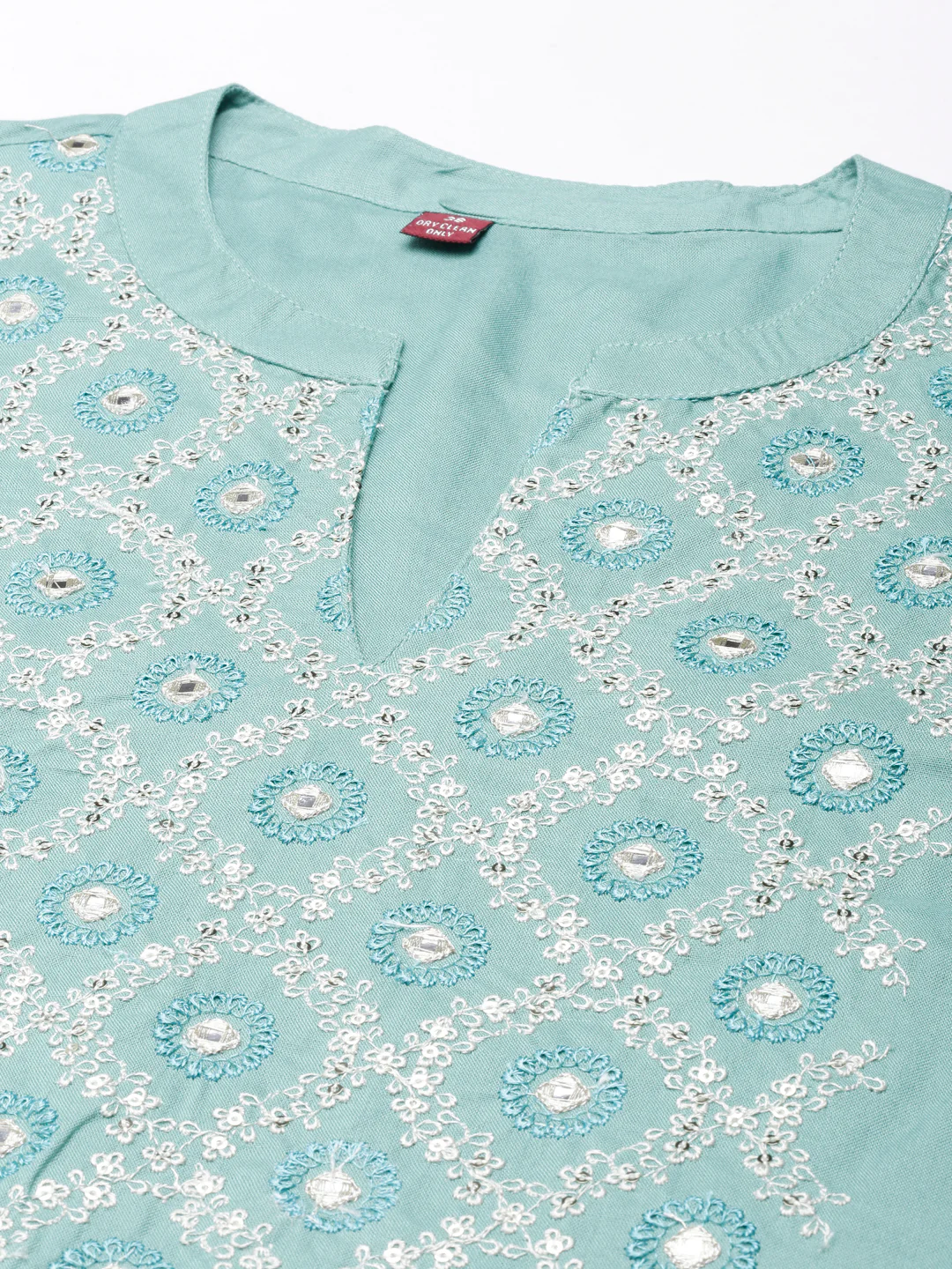 Neerus Green Straight Casual Floral Straight Kurta - Image 6