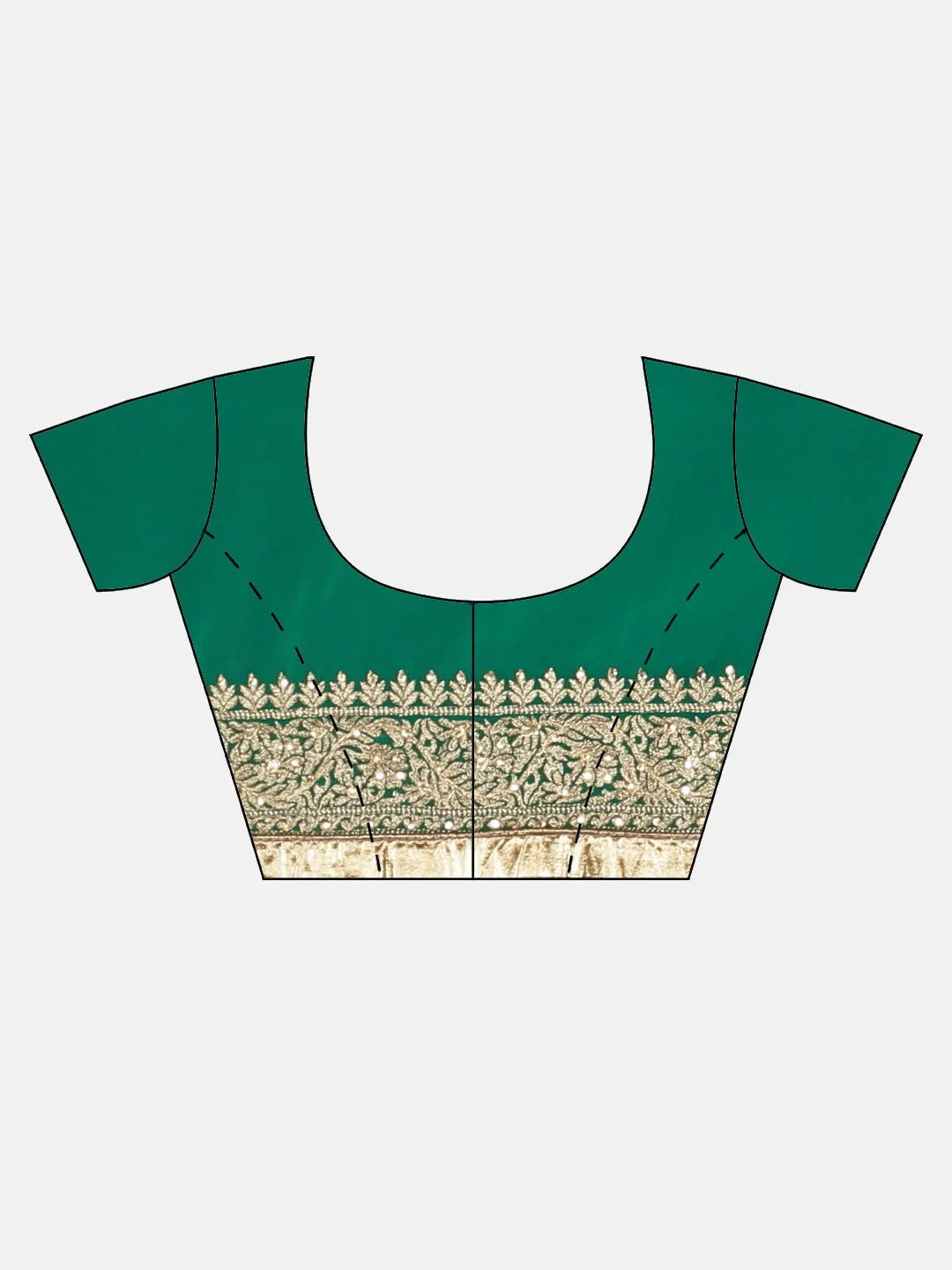 Neerus Green Textured Saree With Blouse - Image 5