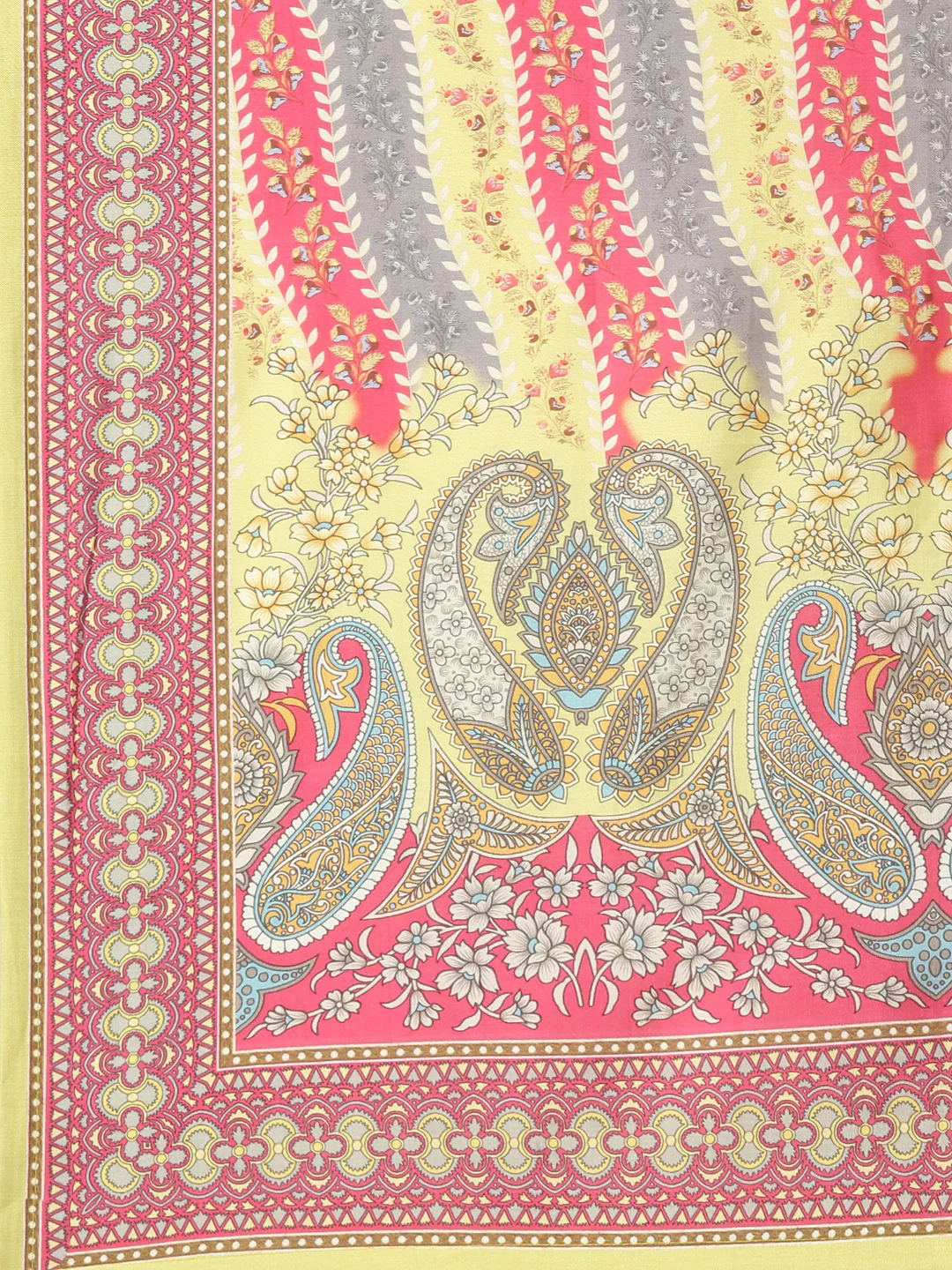 Neerus Green Yoke Design Straight Kurta and Trousers With Dupatta - Image 7