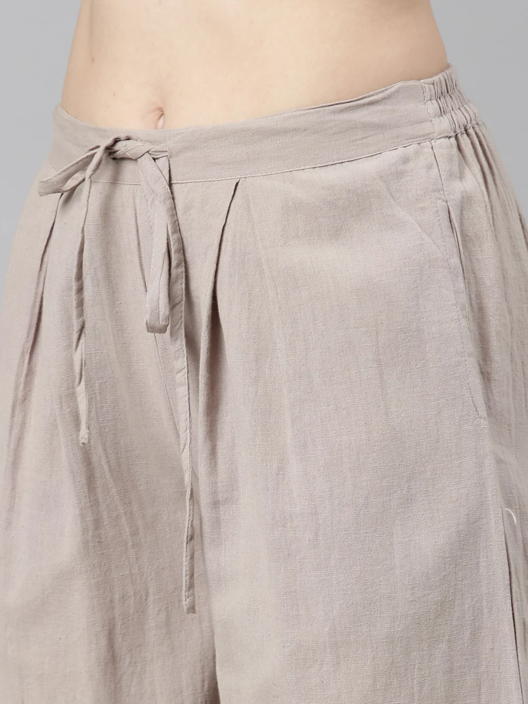 Neerus Grey Casual Floral Straight Kurta and Palazzos With Dupatta - Image 7