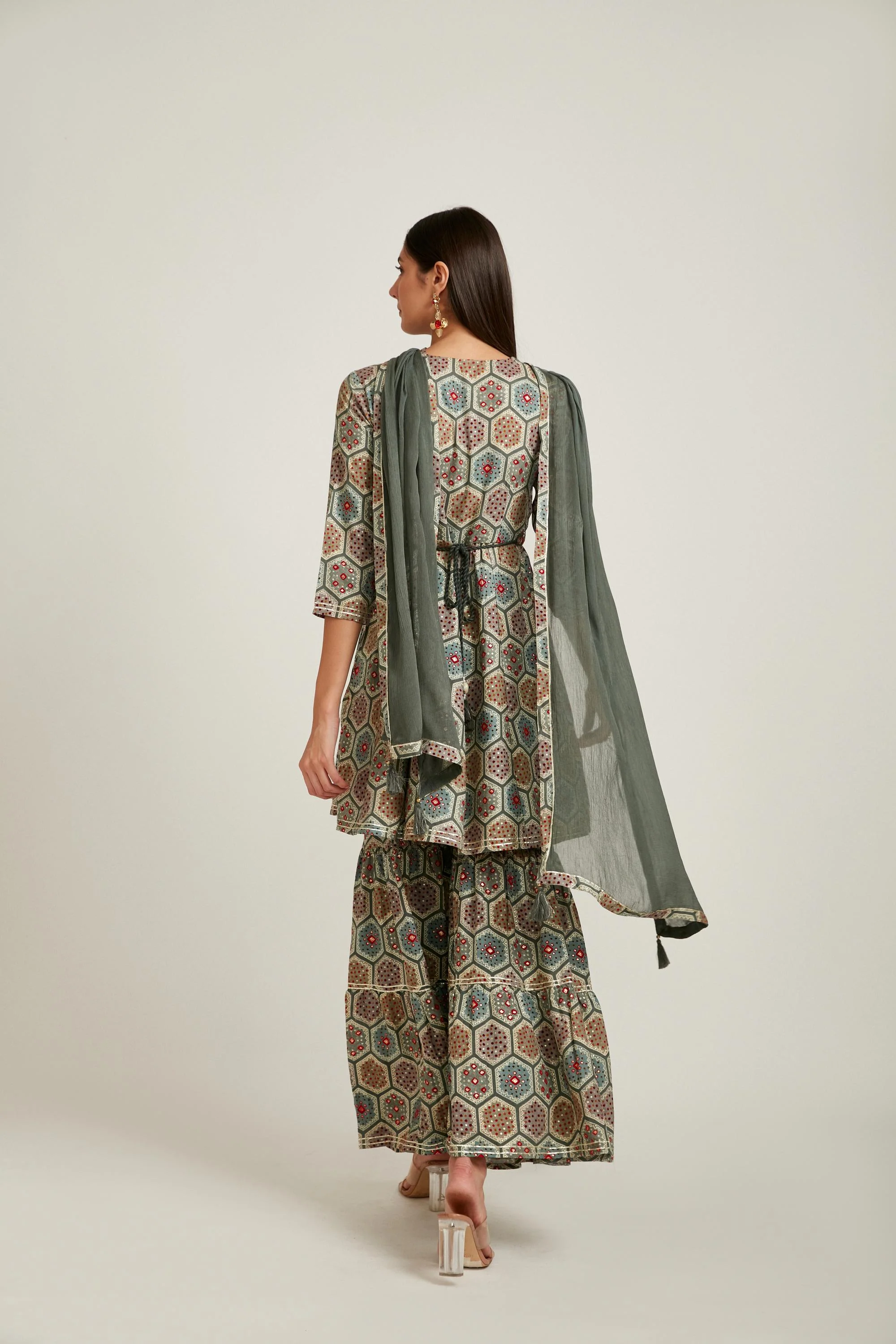 Neerus Grey Color Cotton Fabric Salwar Kameez - Image 2