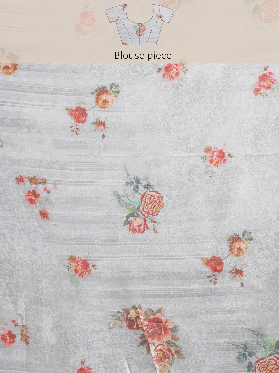 Neerus Grey Color Organza Fabric Saree - Image 6