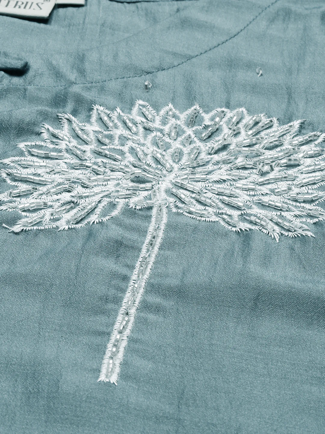 Neerus Grey Color Silk Fabric Tunic - Image 2