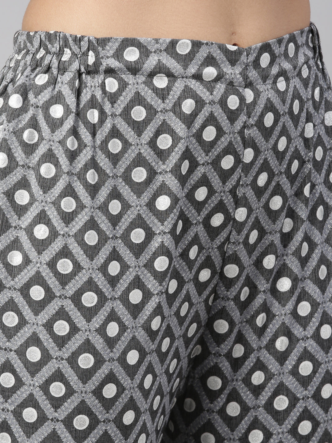 Neerus Grey Color Slub Rayon Fabric Kurta Set - Image 4