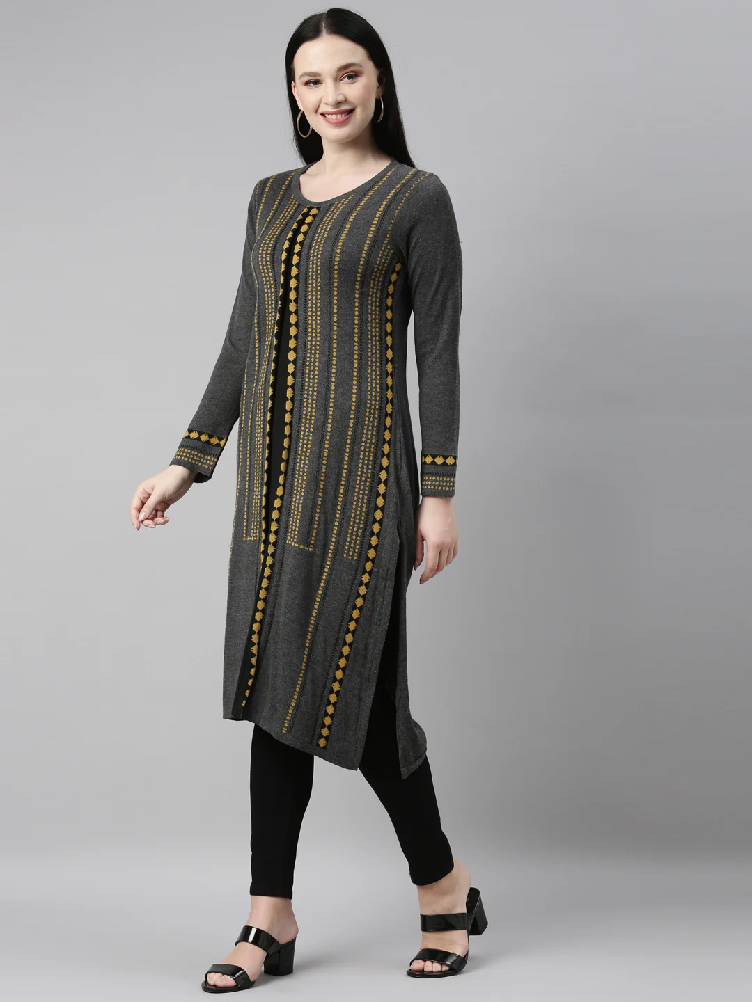 Neerus Grey Color Kurta - Image 12