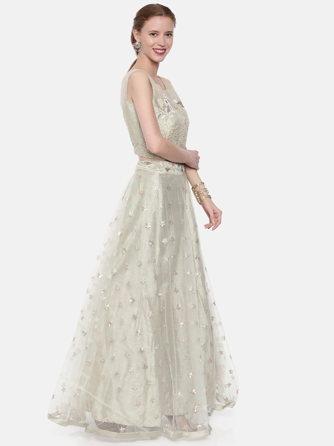 Neerus Grey Embellished Lehenga Set - Image 5