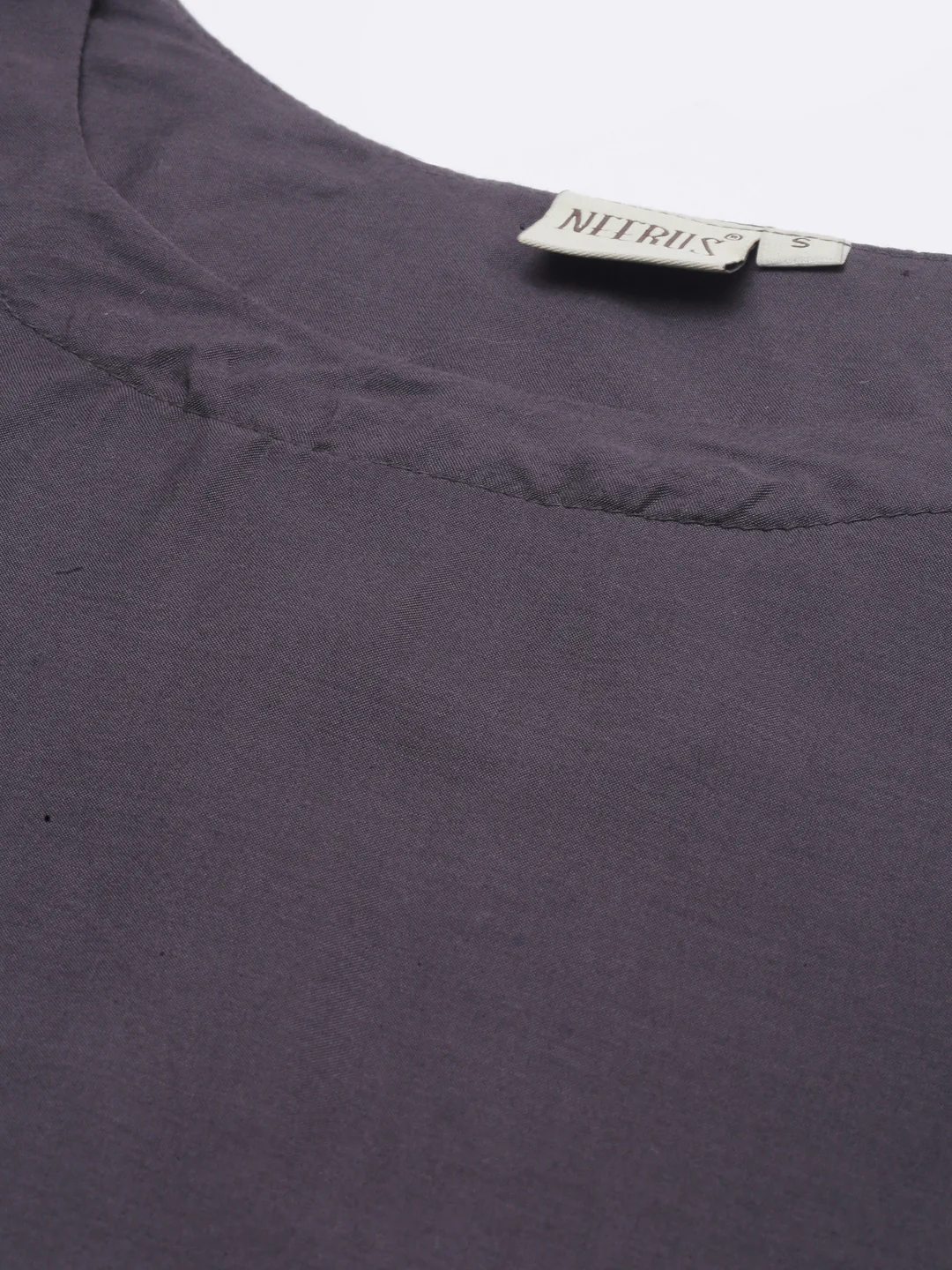 Neerus Grey Embroidered High Low Kurta - Image 2