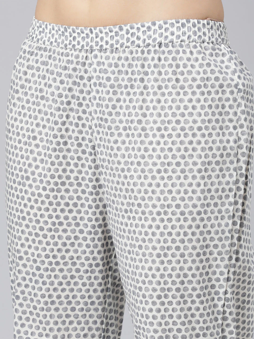 Neerus Grey Panelled Straight Printed Kurta And Trousers With Dupatta - Image 7