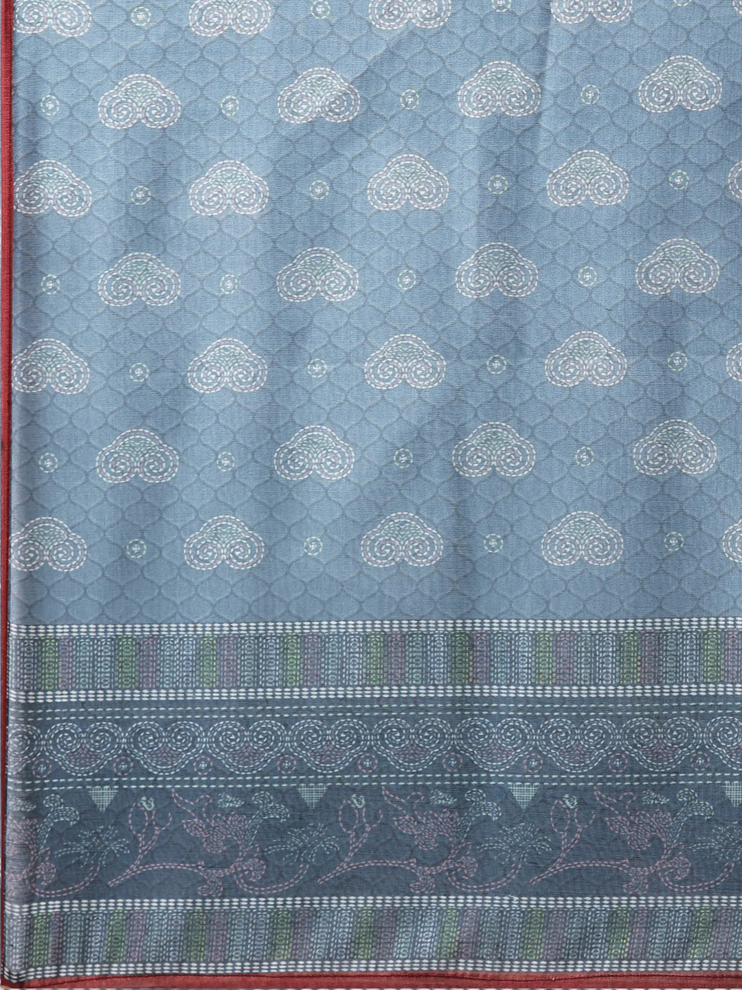Neerus Grey Regular Knee Length Printed Kurta Solid Trousers With Dupatta - Image 7