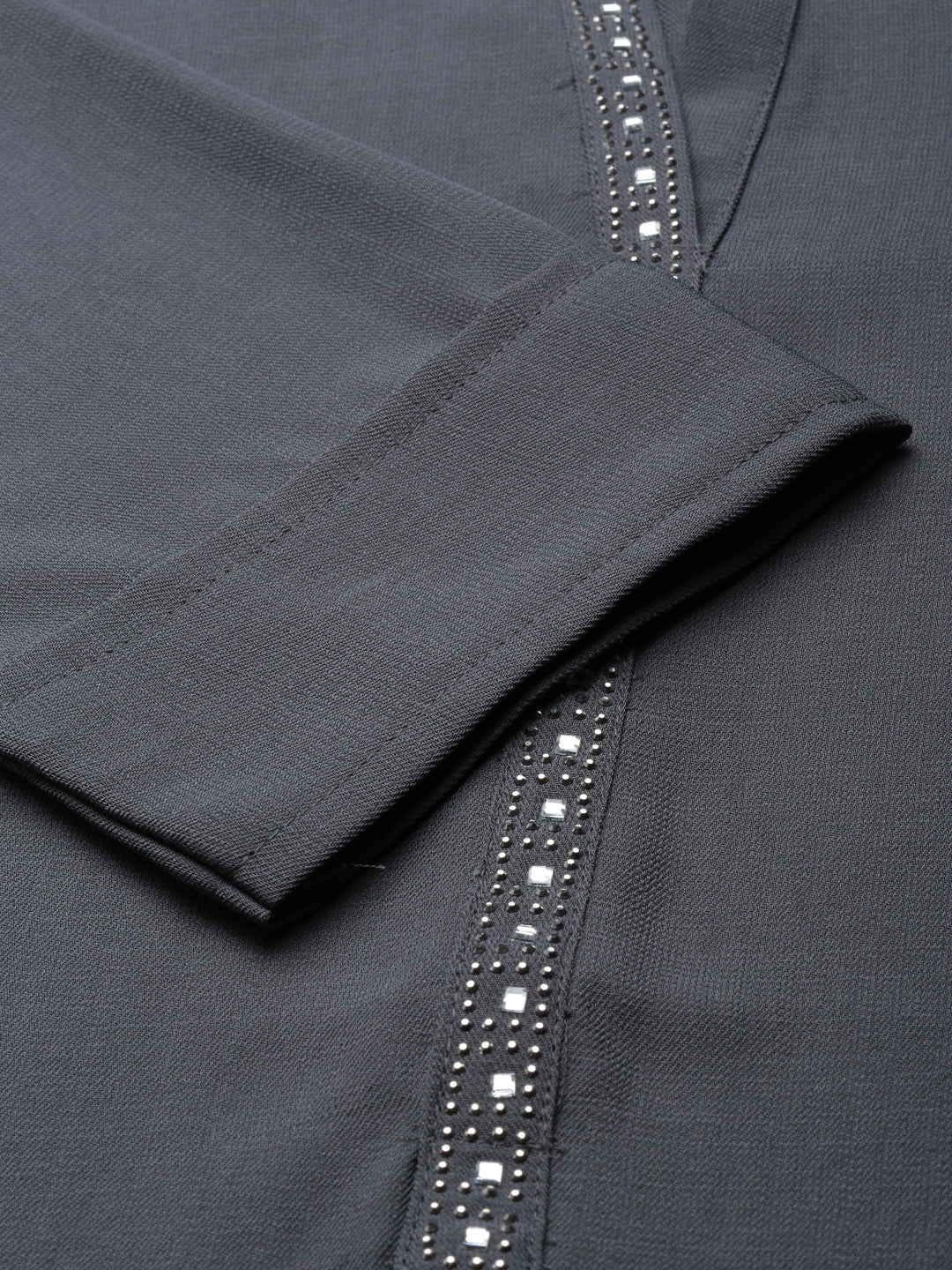 Neerus Grey Straight Solid Viscose Rayon Kurta - Image 5