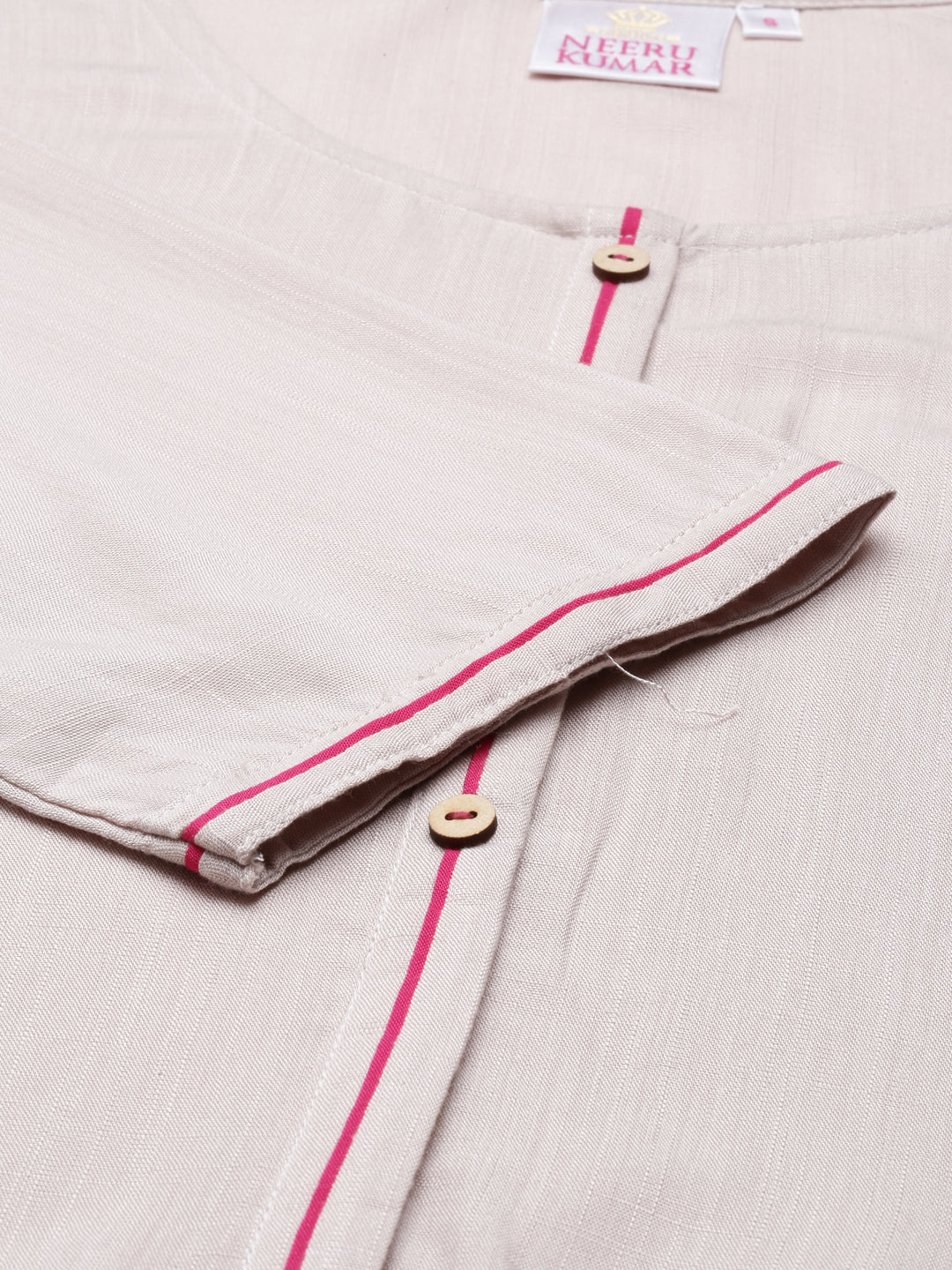 Neerus L Beige Color Undefined Fabric Kurta - Image 7