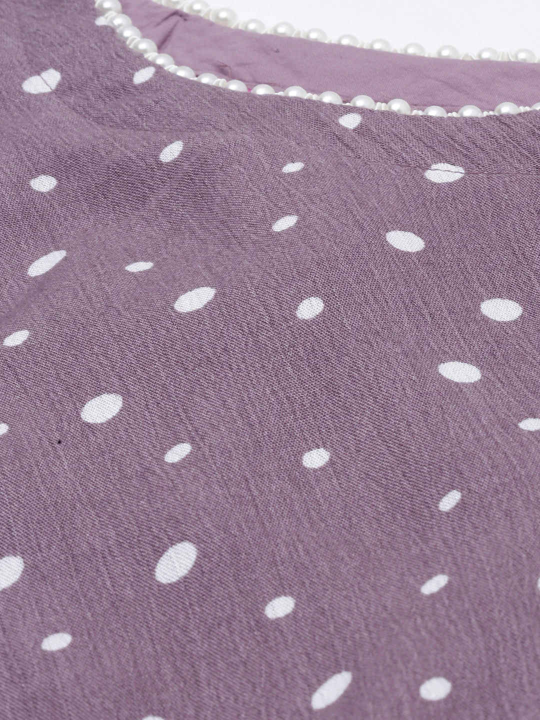 Neerus Lavender Color Chiffon Fabric Tunic - Image 3