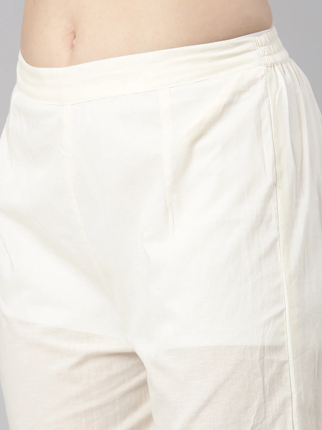 Neerus Lavender Embroidered Straight Kurta and Trousers With Dupatta - Image 6
