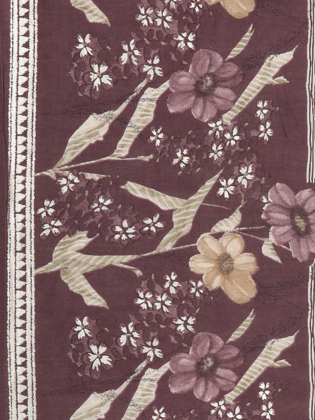 Neerus Lavender Panelled Straight Floral Kurta And Trousers With Dupatta - Image 8