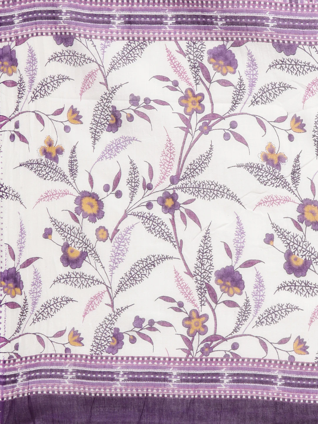 Neerus Lavender Regular Straight Floral Kurta And  Trousers With Dupatta - Image 6