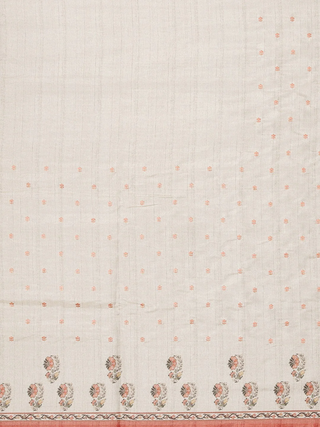 Neerus Light Grey Printed Saree With Blouse - Image 3