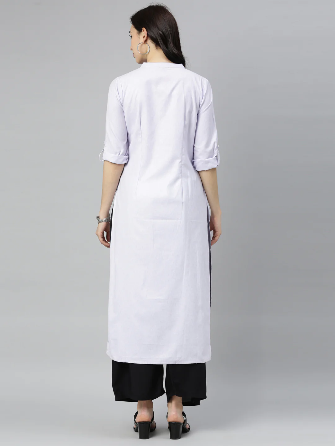 Neerus Light Violet Straight Kurta - Image 6