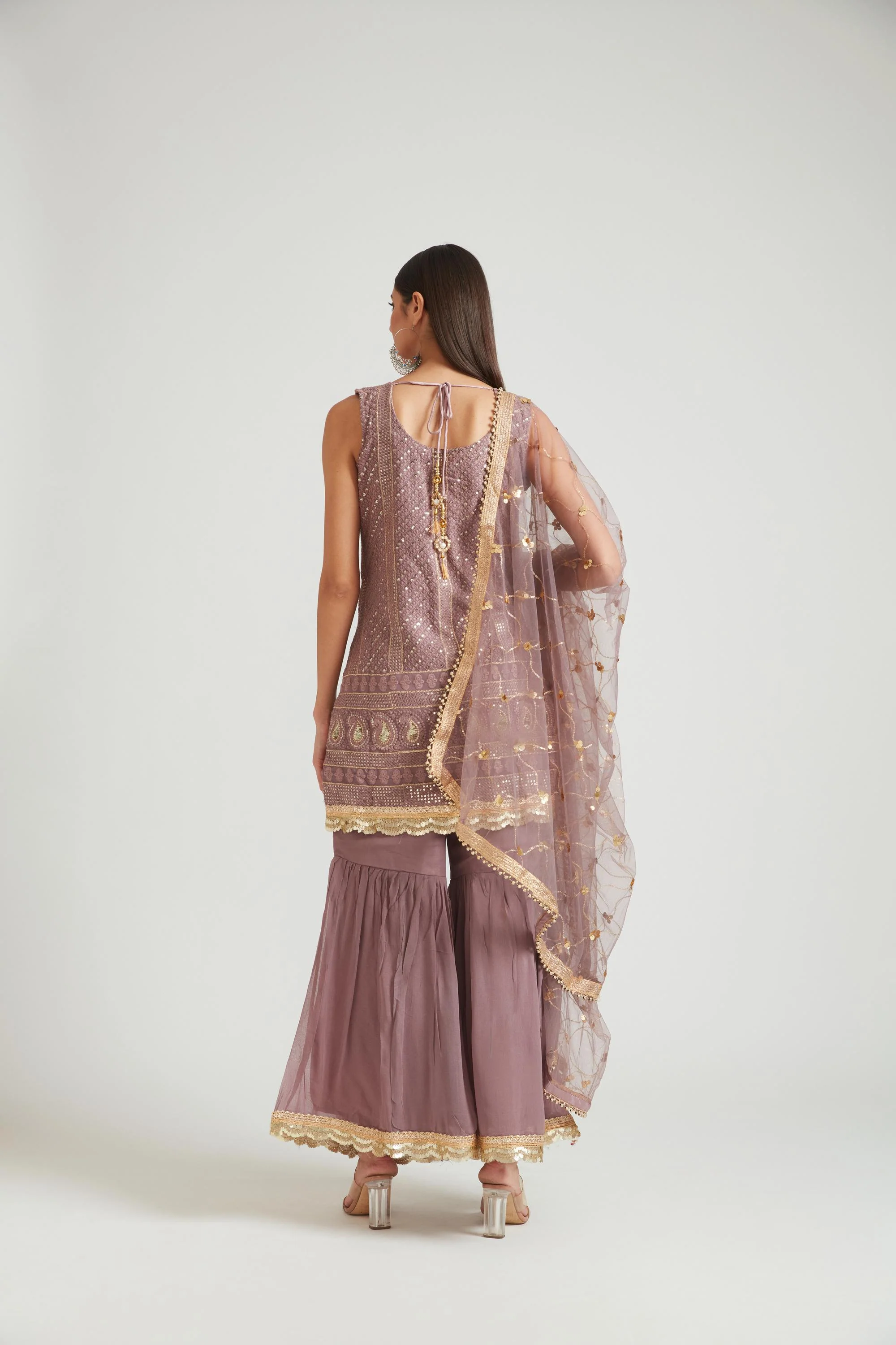 Neerus Lilac Color Georgette Fabric Kurta Set - Image 2