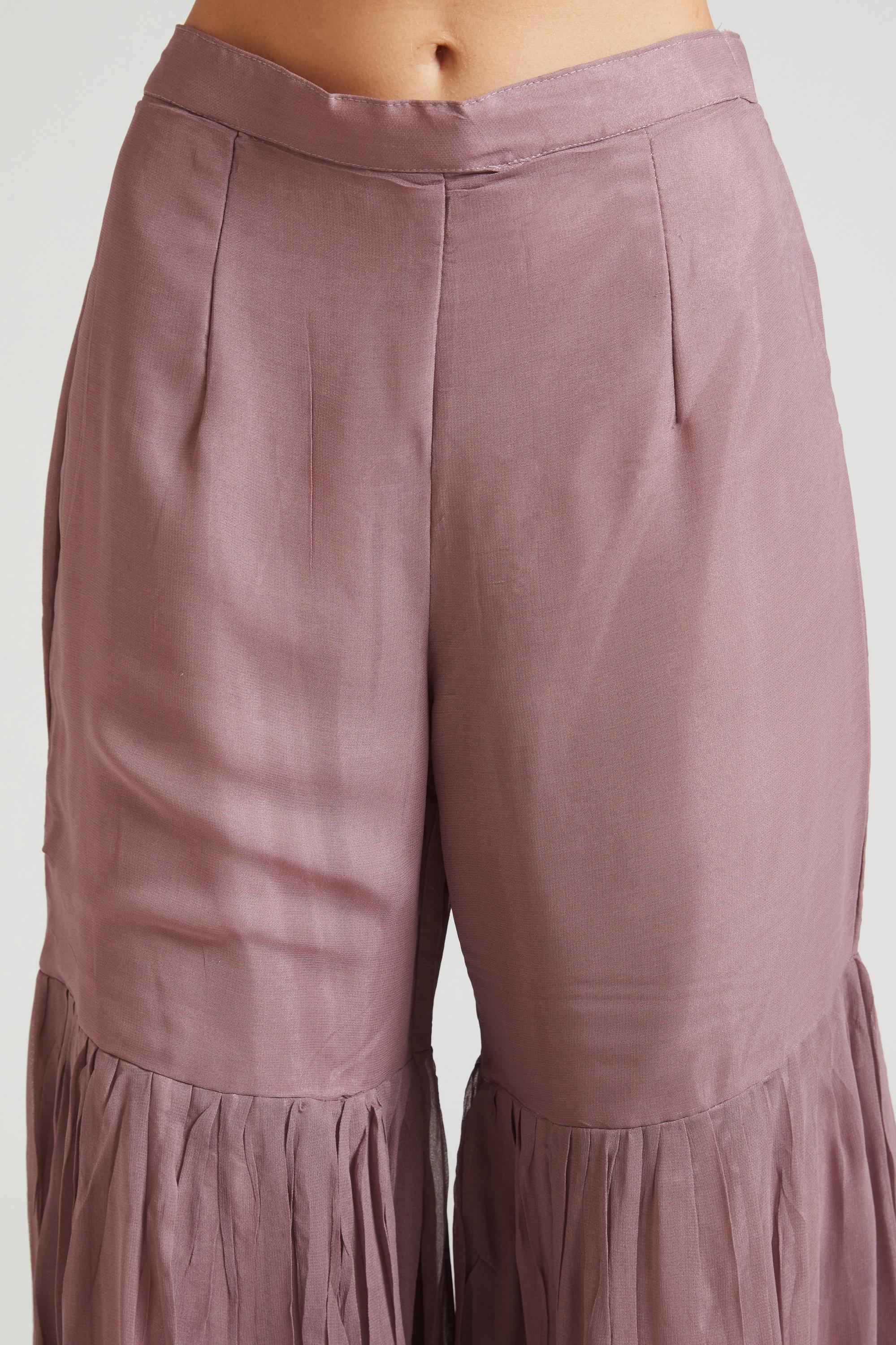 Neerus Lilac Color Georgette Fabric Kurta Set - Image 4