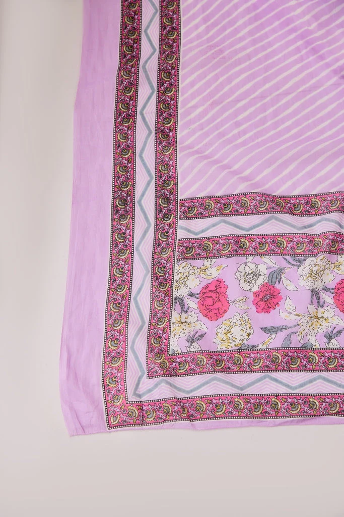 Neerus Lilac Straight Embellished Kurta And Trousers With Dupatta - Image 7