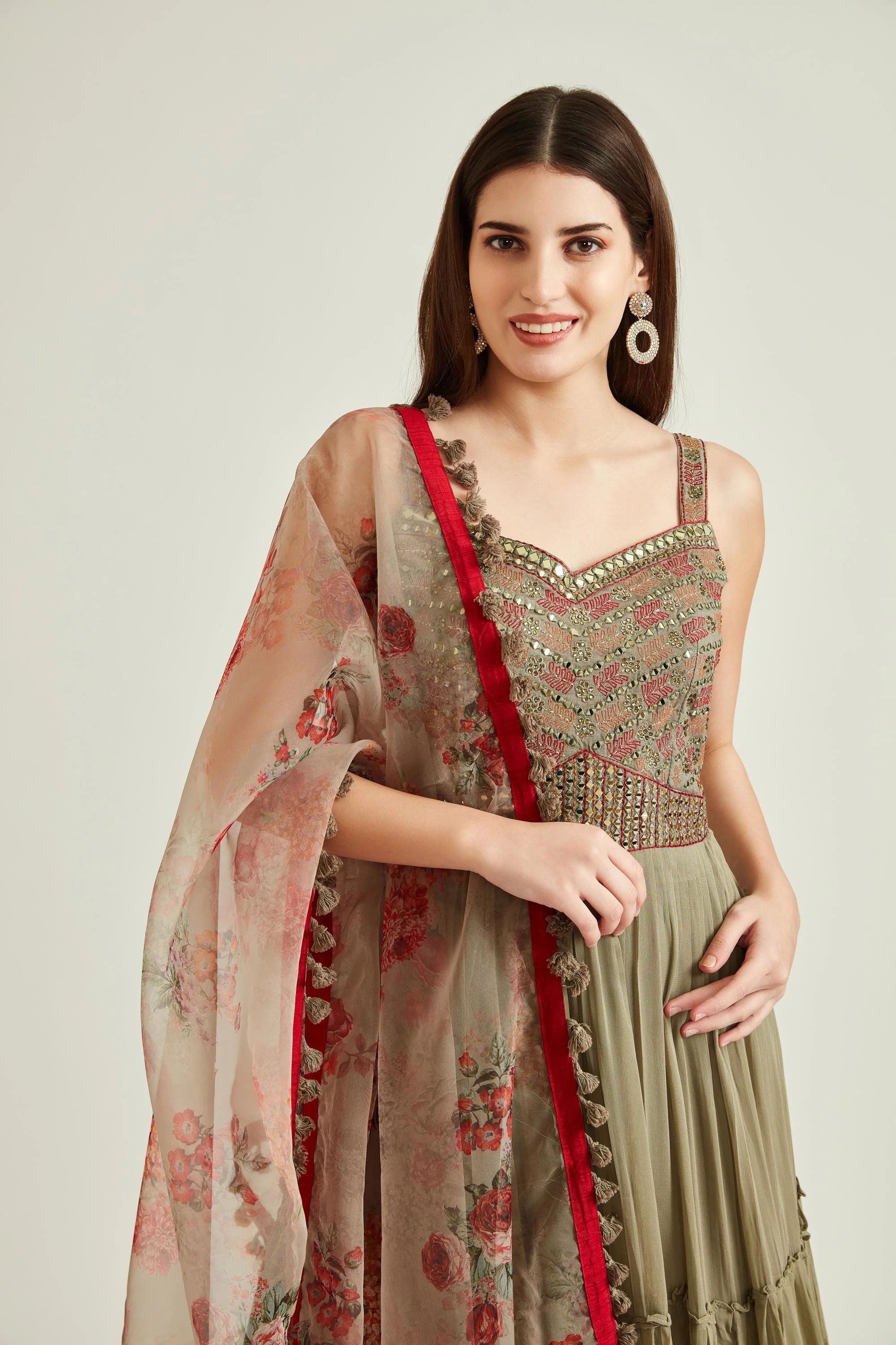 Neerus M Green Colour Georgette Fabric Suit - Image 3