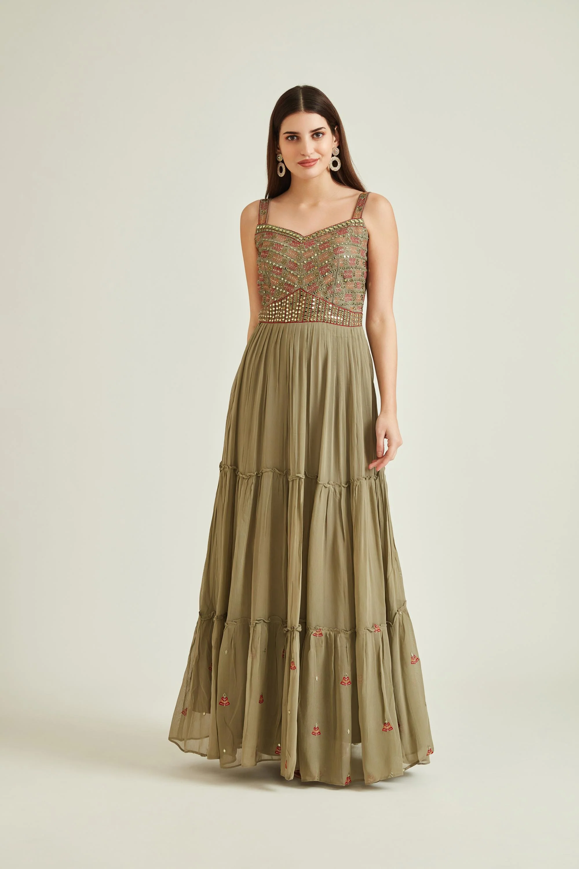 Neerus M Green Colour Georgette Fabric Suit - Image 4
