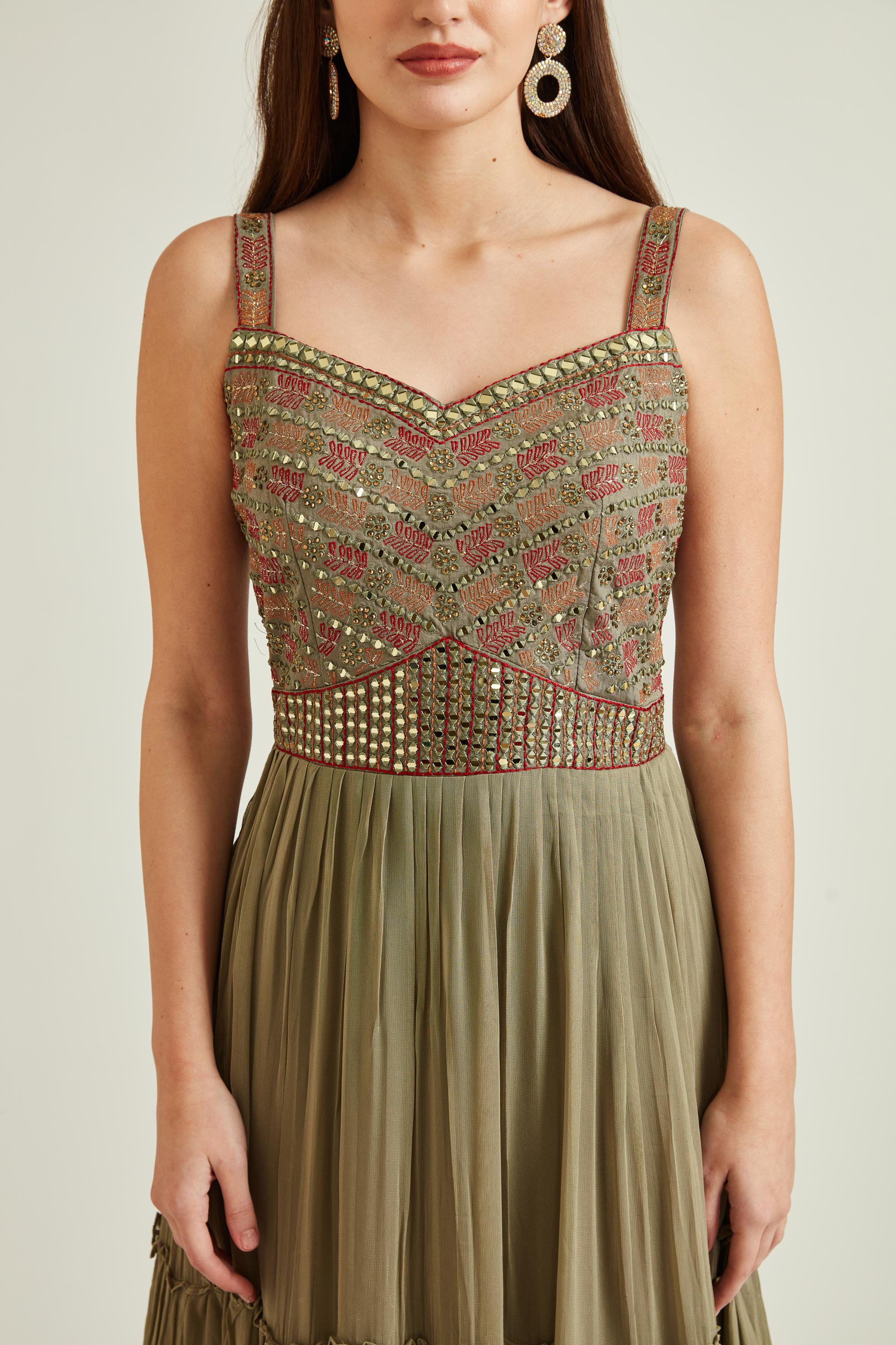 Neerus M Green Colour Georgette Fabric Suit - Image 5