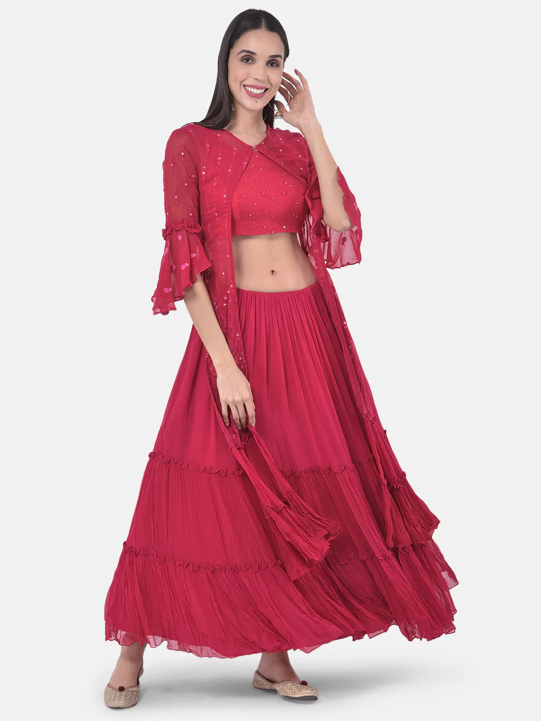 Neerus Magenta Colour Georgette Fabric Suit-Fusion - Image 6