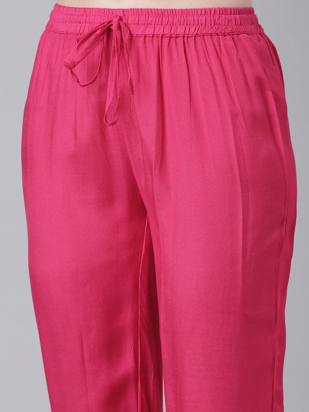 Neerus Magenta Printed Straight Kurta and Trousers With Dupatta - Image 6