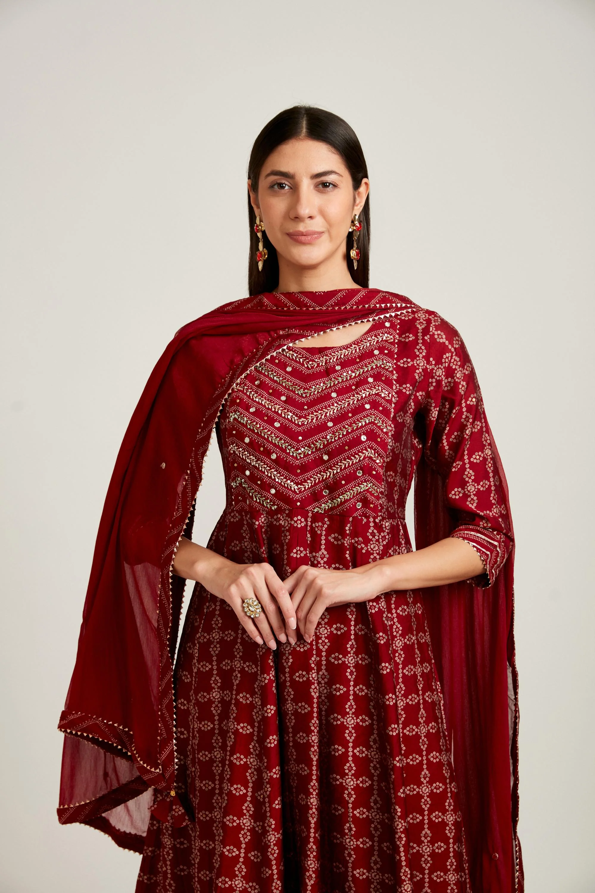 Neerus Maroon Color Model Fabric Salwar Kameez - Image 6