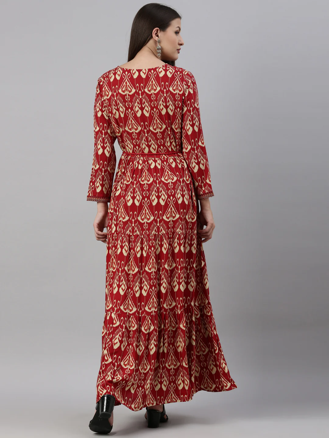Neerus Maroon Color Rayon Fabric Kurta - Image 5