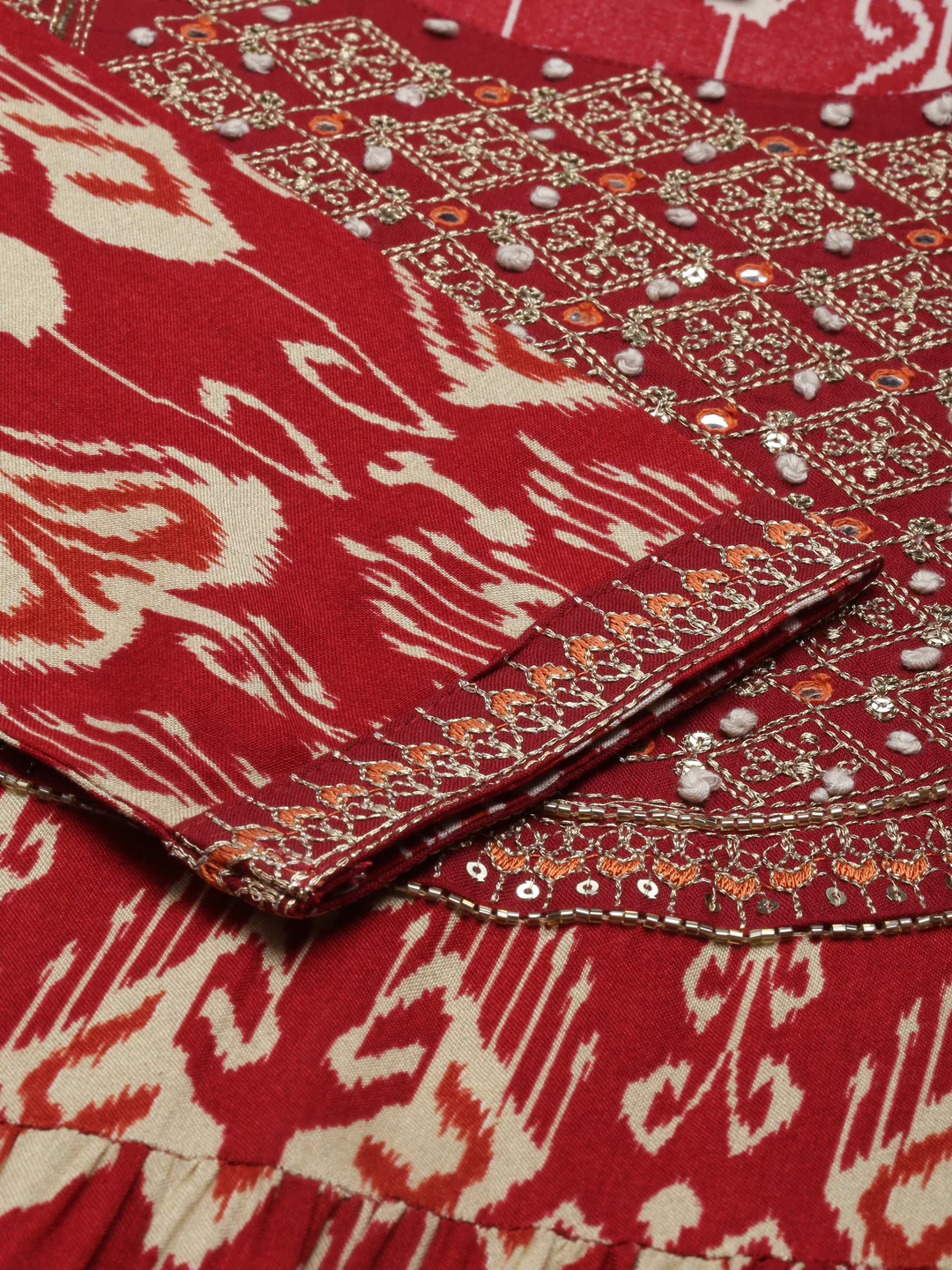 Neerus Maroon Color Rayon Fabric Kurta - Image 7