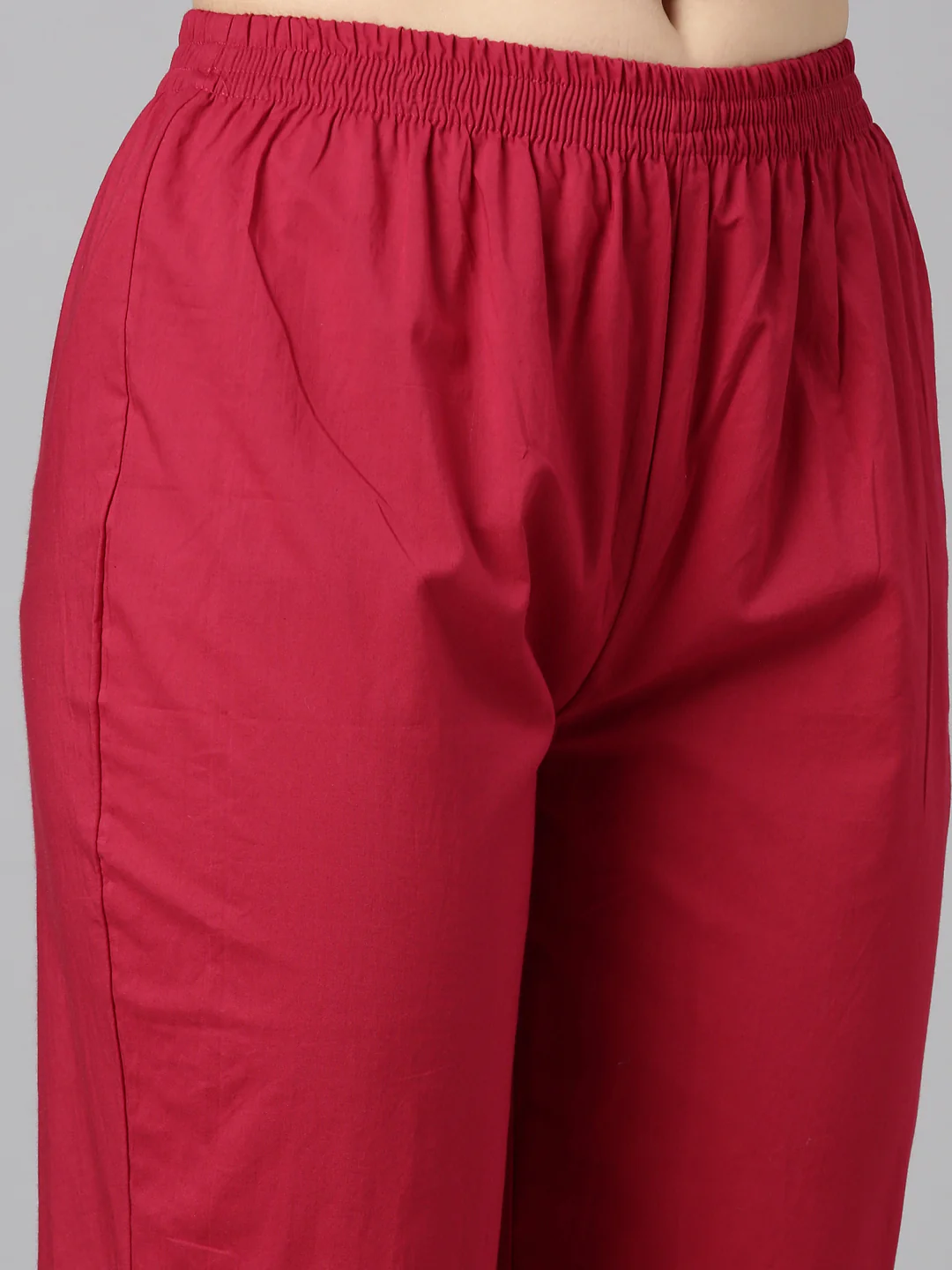 Neerus Maroon Pleated Straight Floral Kurta And Trousers With Dupatta - Image 6