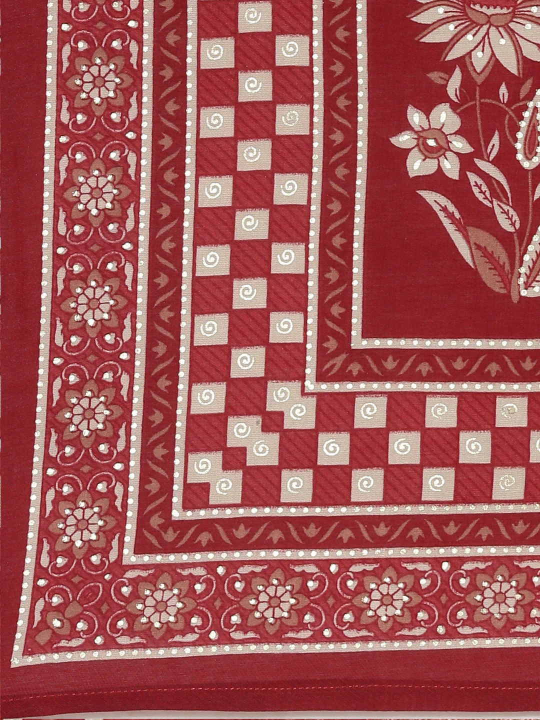 Neerus Maroon Pleated Straight Printed Readymade suits - Image 7
